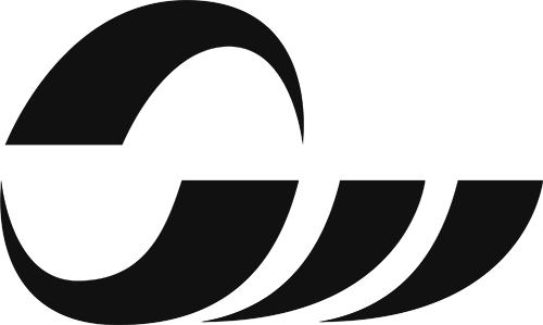 Cursive S, W characters in black as a logo