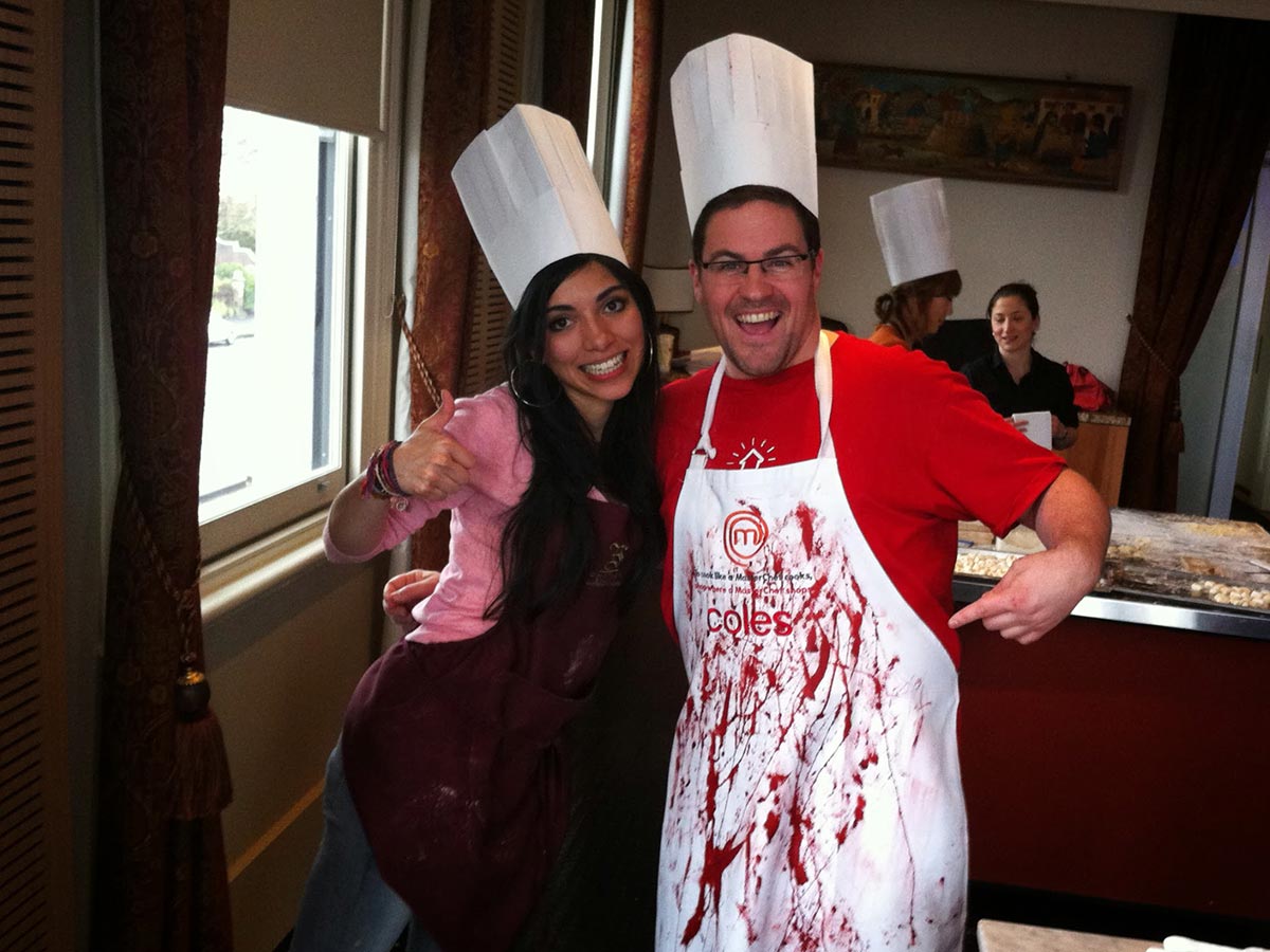 Italian cooking class - we were encouraged to dress the part so I created an apron fit for a serial killer.